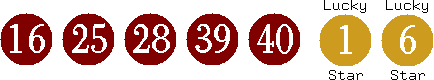 16 25 28 39 40 (01 06)