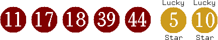11 17 18 39 44 (05 10)