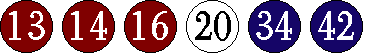 [13 14 16 20 34 42]