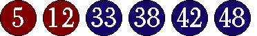[05 12 33 38 42 48]