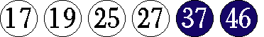 [17 19 25 27 37 46]