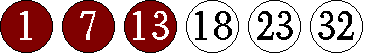 [01 07 13 18 23 32]