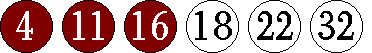 [04 11 16 18 22 32]