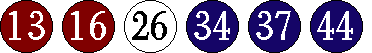 [13 16 26 34 37 44]
