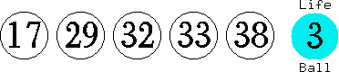 17 29 32 33 38 (03)