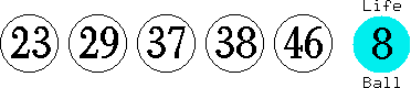 23 29 37 38 46 (08)