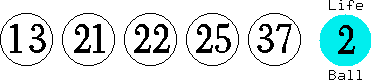 13 21 22 25 37 (02)