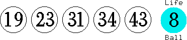 19 23 31 34 43 (08)