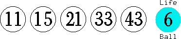 11 15 21 33 43 (06)