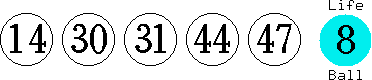 14 30 31 44 47 (08)