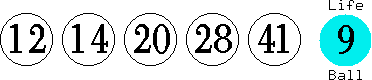 12 14 20 28 41 (09)
