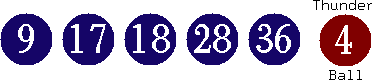 09 17 18 28 36 (04)