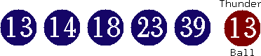 13 14 18 23 39 (13)
