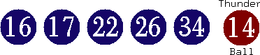 16 17 22 26 34 (14)
