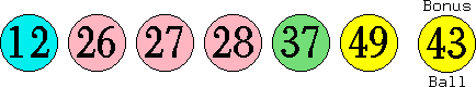 12 26 27 28 37 49 (43)