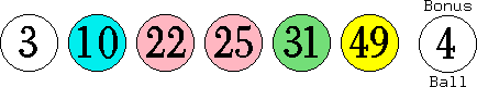 03 10 22 25 31 49 (04)