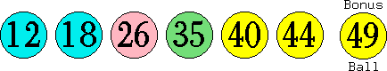 12 18 26 35 40 44 (49)