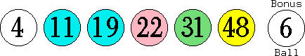 04 11 19 22 31 48 (06)