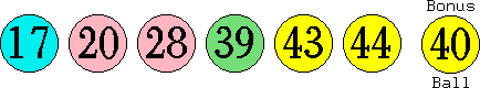 17 20 28 39 43 44 (40)