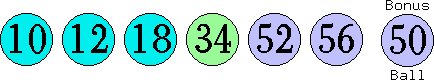 10 12 18 34 52 56 (50)