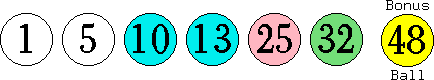 01 05 10 13 25 32 (48)