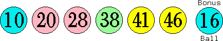 10 20 28 38 41 46 (16)