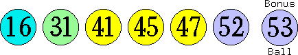 16 31 41 45 47 52 (53)