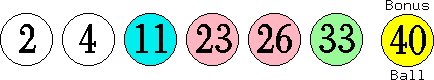 02 04 11 23 26 33 (40)