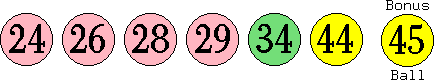 24 26 28 29 34 44 (45)
