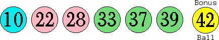 10 22 28 33 37 39 (42)